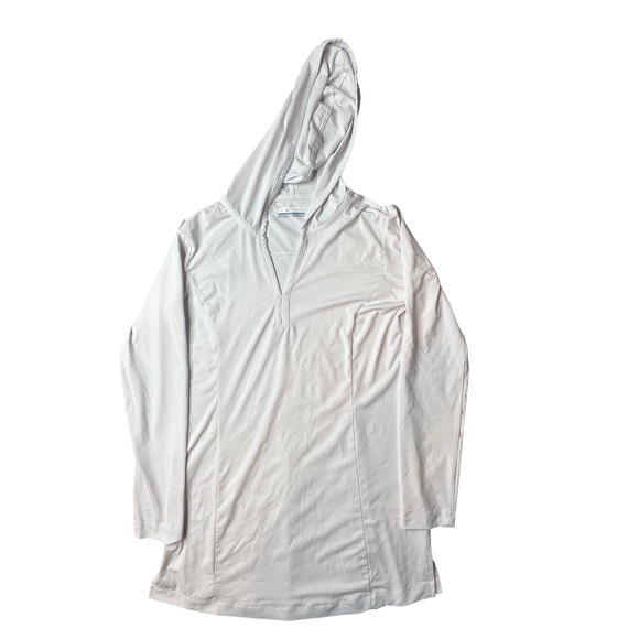 Columbia Tops - Columbia Hoodie Womens S White Pullover Long Sleeve Split V-Neck Activewear 1889